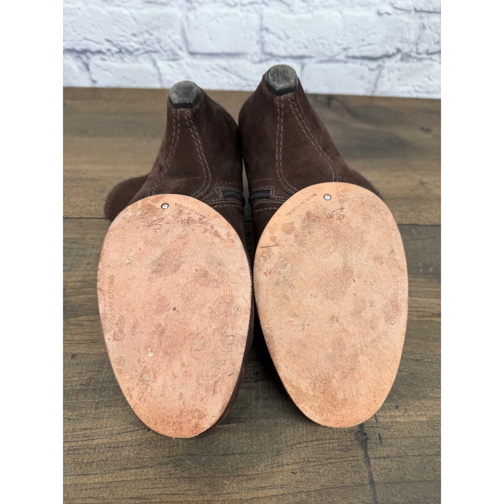 Corso Como Brown Suede Mary Jane Ankle Boots Heels 9.5 Boho Vintage Academia - Picture 7 of 13